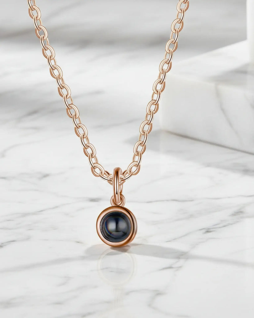 Personalised Minimalist Photo Projection Necklace IfShe UK