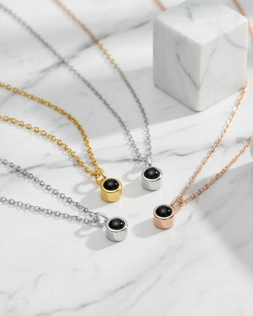 Personalised Minimalist Photo Projection Necklace IfShe UK