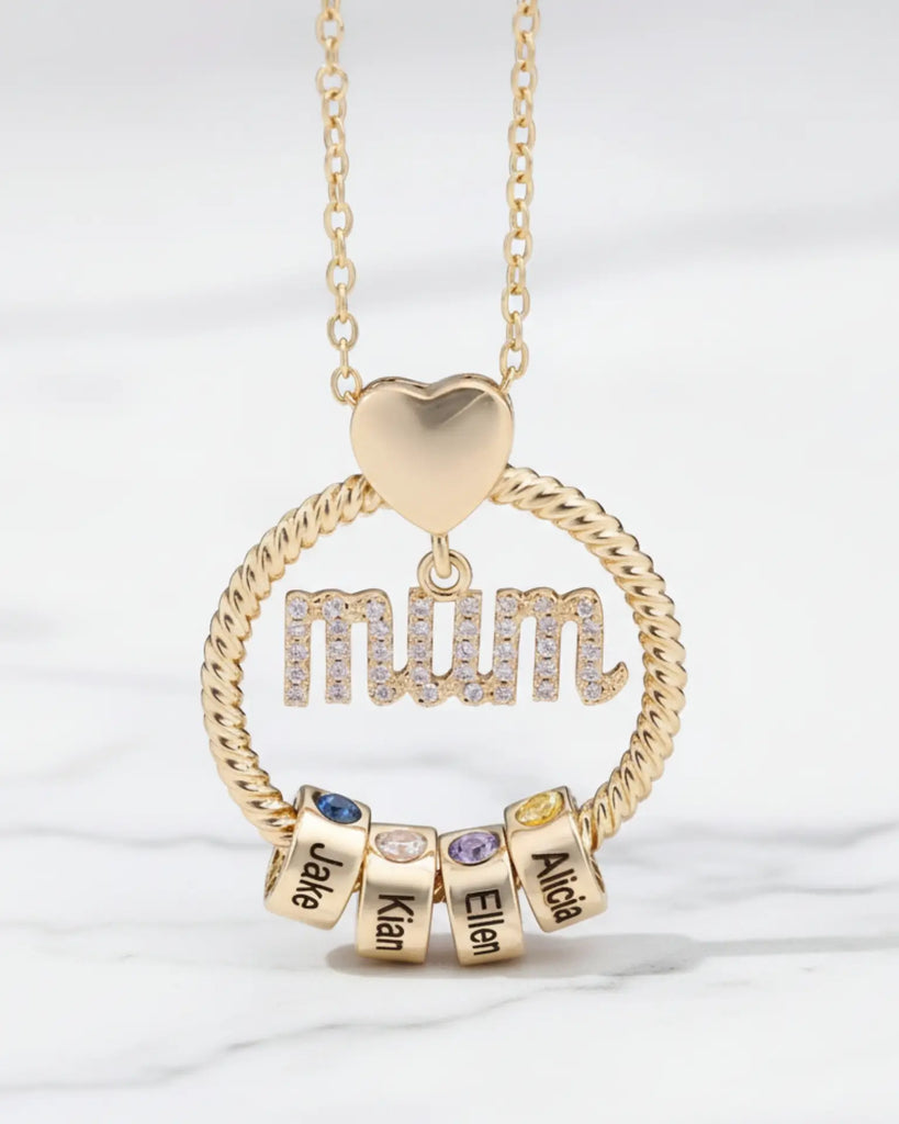 Personalised Mum Necklace with Birthstone Beads IfShe UK