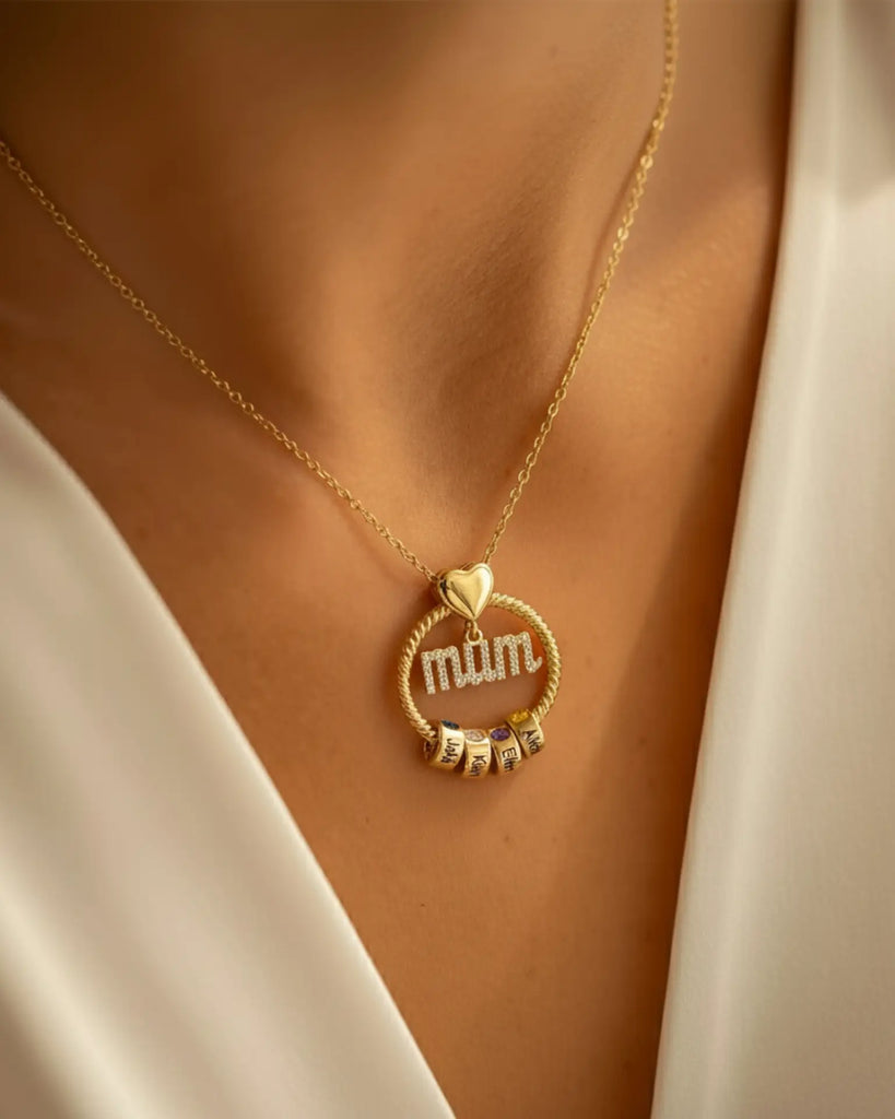 Personalised Mum Necklace with Birthstone Beads IfShe UK
