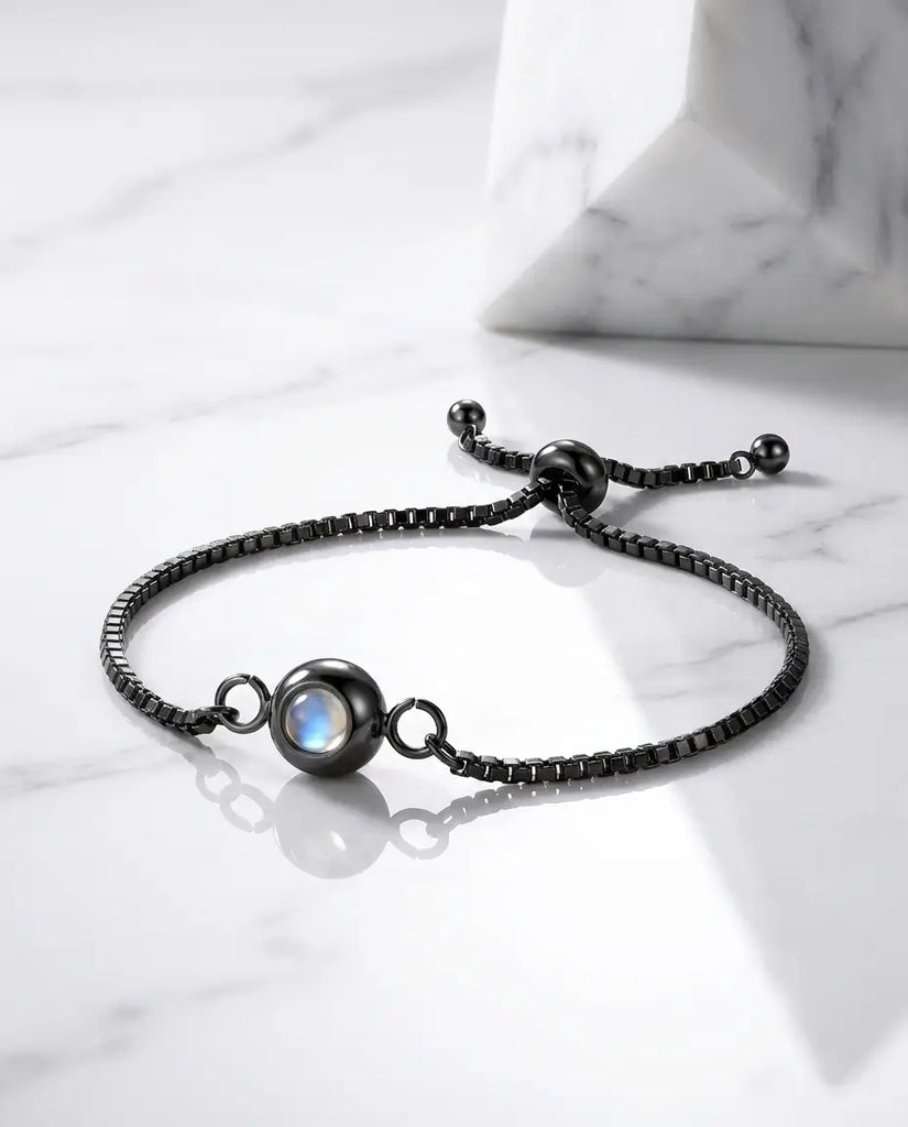 Personalised Photo Projection Bracelet - Adjustable Memory Slider Chain IfShe UK