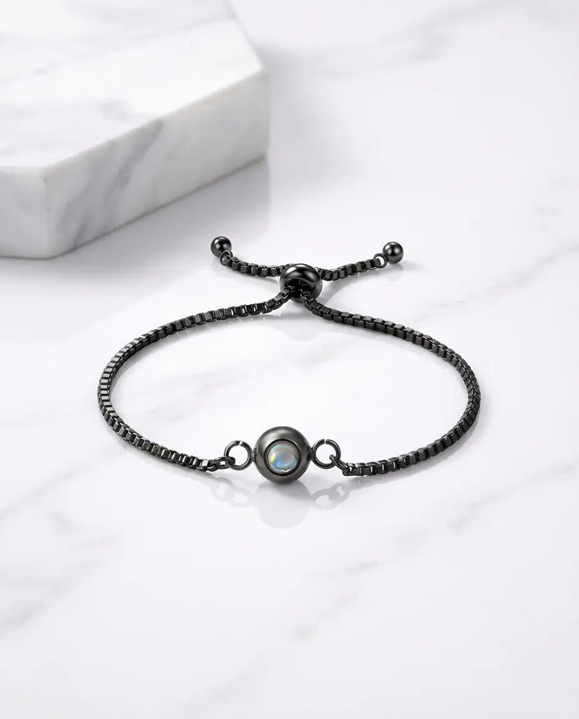 Personalised Photo Projection Bracelet - Adjustable Memory Slider Chain IfShe UK