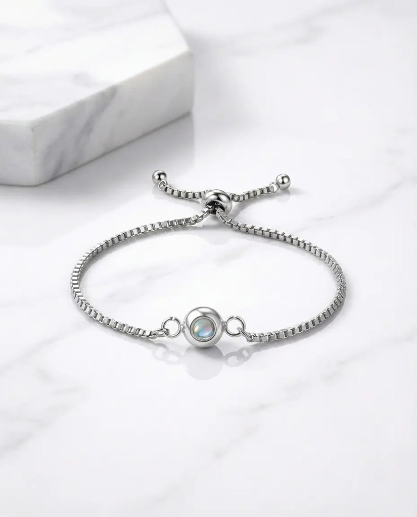 Personalised Photo Projection Bracelet - Adjustable Memory Slider Chain IfShe UK