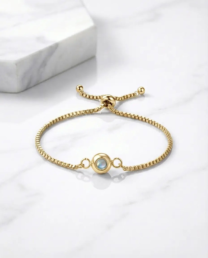 Personalised Photo Projection Bracelet - Adjustable Memory Slider Chain IfShe UK