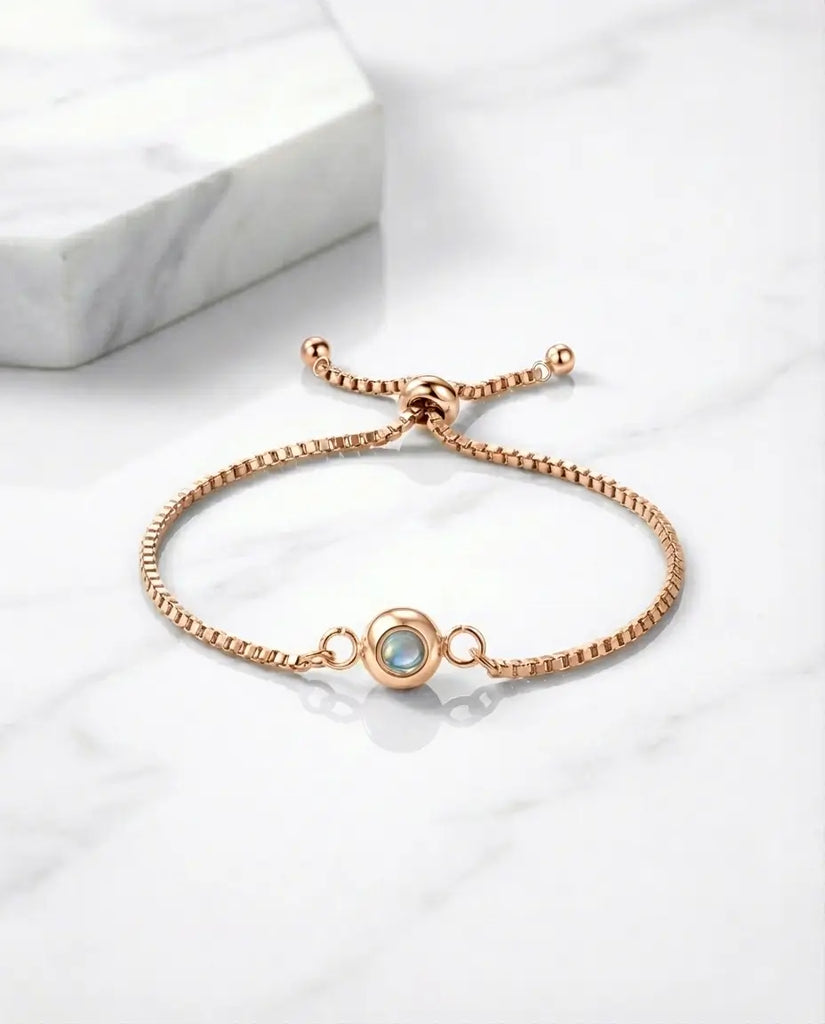 Personalised Photo Projection Bracelet - Adjustable Memory Slider Chain IfShe UK