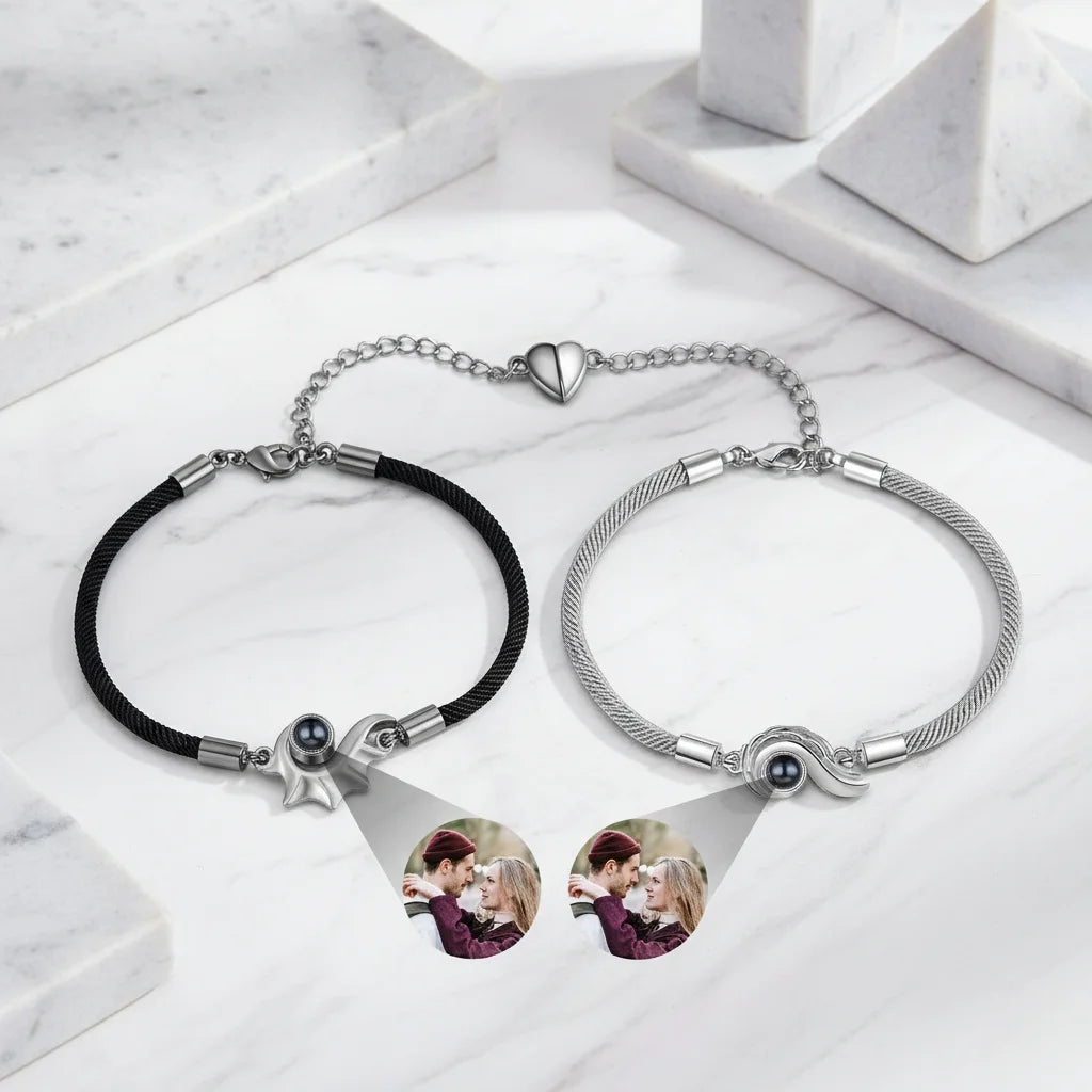 Personalised Photo Projection Matching Bracelets