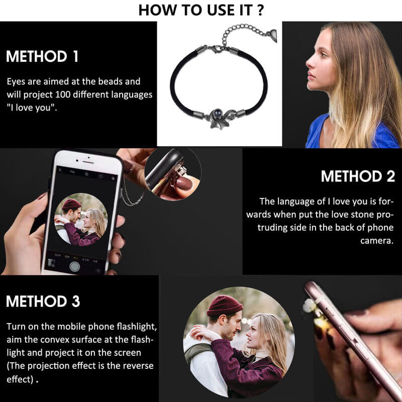 Personalised Photo Projection Matching Bracelets