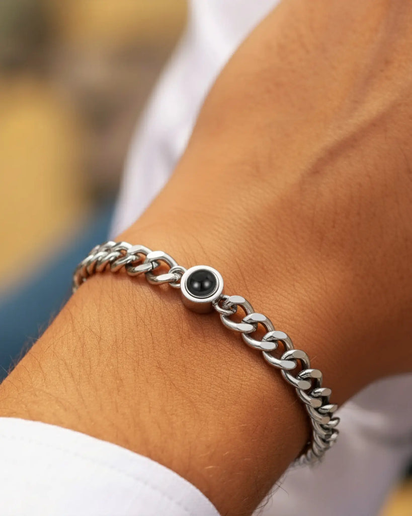 Personalised Titanium Steel Photo Projection Bracelet IfShe UK