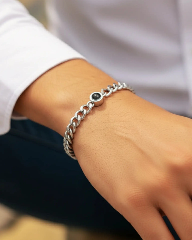 Personalised Titanium Steel Photo Projection Bracelet IfShe UK