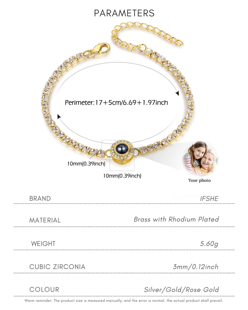 Photo Projection Tennis Bracelet for Women IfShe UK