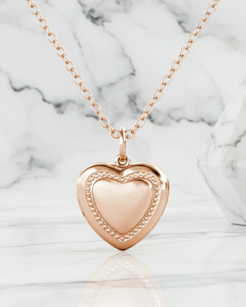 Sterling Silver Engravable Heart Photo Locket Necklace with Picture Inside IfShe Jewelry