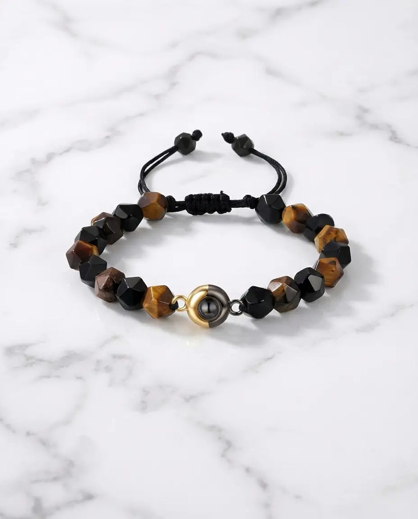 Tiger's Eye Photo Projection Bracelet - Unisex Picture Inside Bead IfShe UK