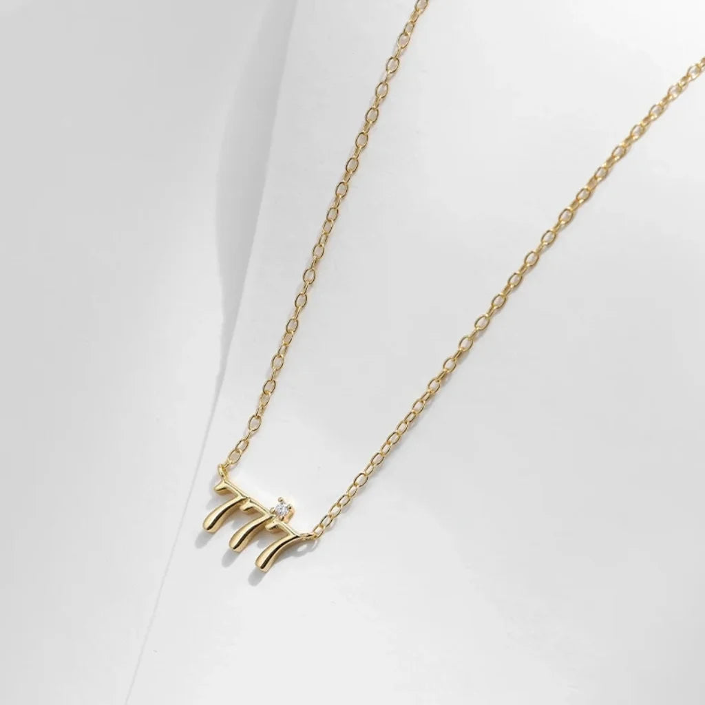 Angel Number Necklace | Gold & 925 Sterling Silver with Zircon
