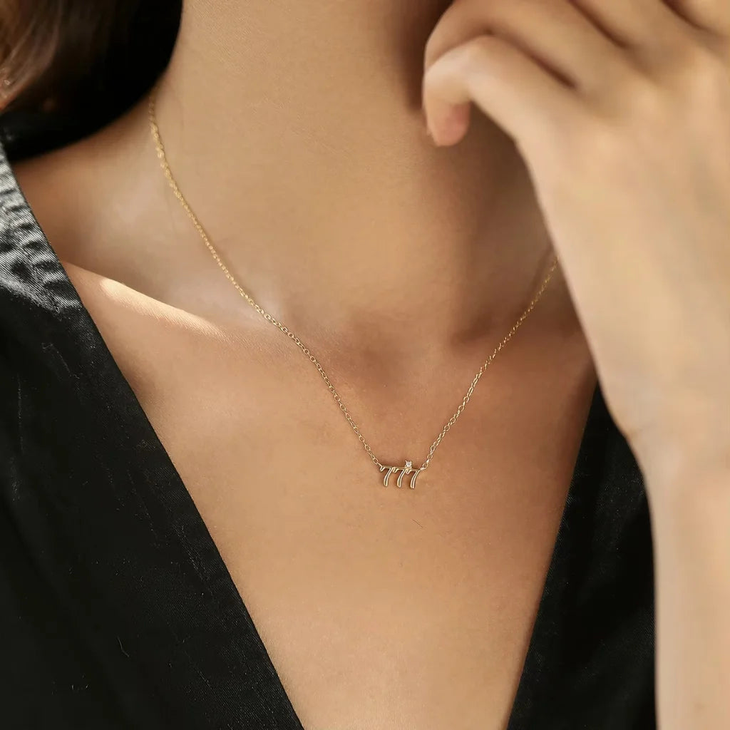 Angel Number Necklace | Gold & 925 Sterling Silver with Zircon