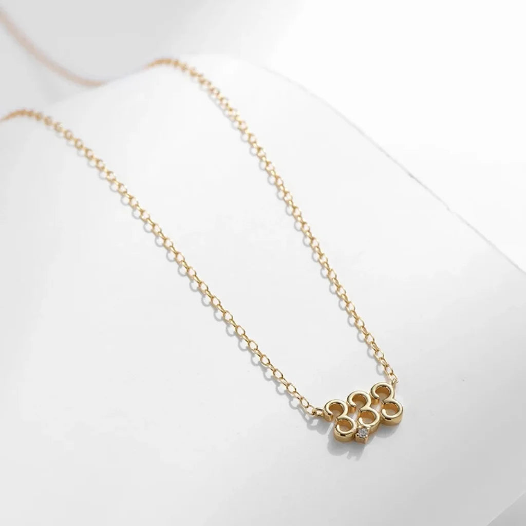Angel Number Necklace | Gold & 925 Sterling Silver with Zircon