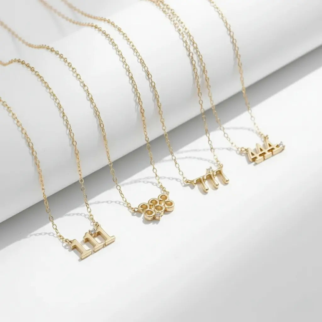 Angel Number Necklace | Gold & 925 Sterling Silver with Zircon