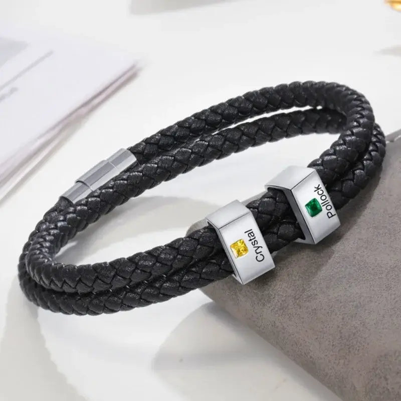 Men's Personalised Clasp Plaited Leather Bracelet By Hurleyburley man |  notonthehighstreet.com