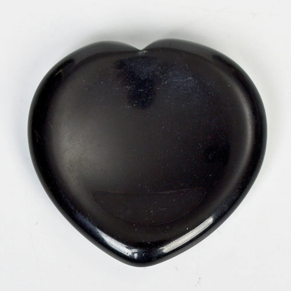 Black Obsidian Worry Stone - Heart Shaped
