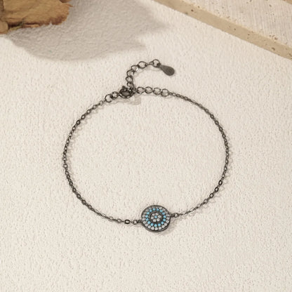 Black Sterling Silver Evil Eye Bracelet for Women - Evil Eye Protaction Bracelet