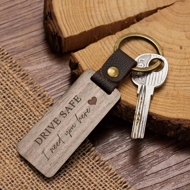 Black Walnut Engraved Keyring Personalised Name Keyring Men s Personalised Keyring Engraved Gift for Him Father s Day Gifts