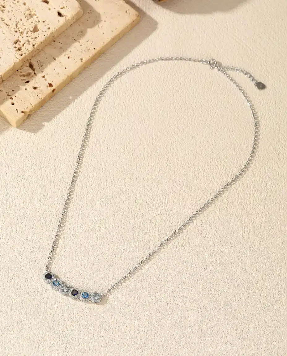Blue Ombre Bar Necklace