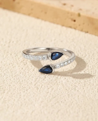 Blue Pear Bypass Ring