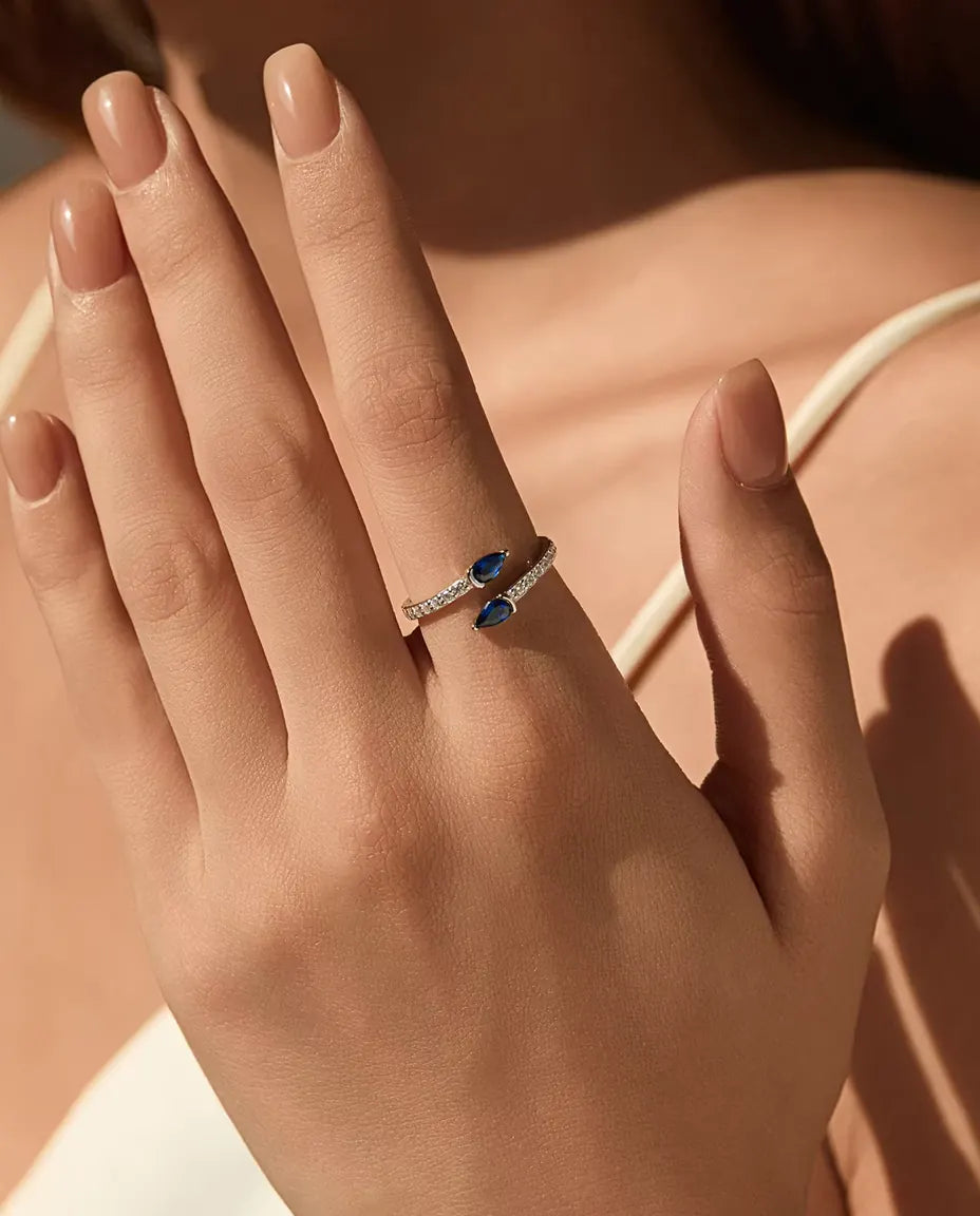 Blue Pear Bypass Ring