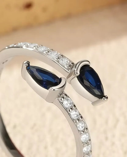 Blue Pear Bypass Ring