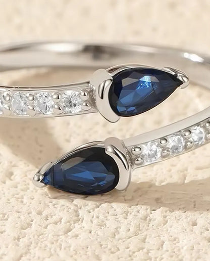 Blue Pear Bypass Ring