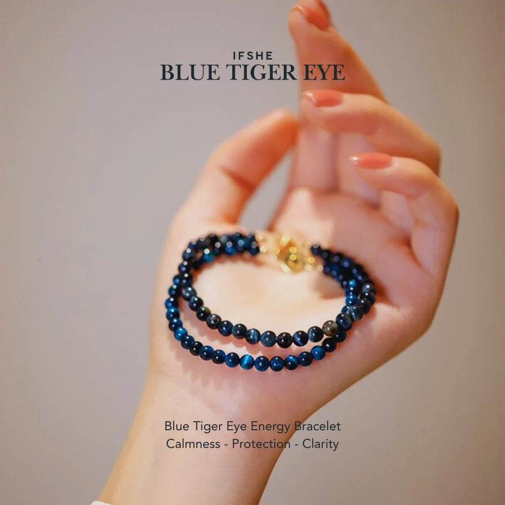 Blue Tiger Eye Energy Bracelet – Calming 4mm Crystal for Inner Peace & Clarity