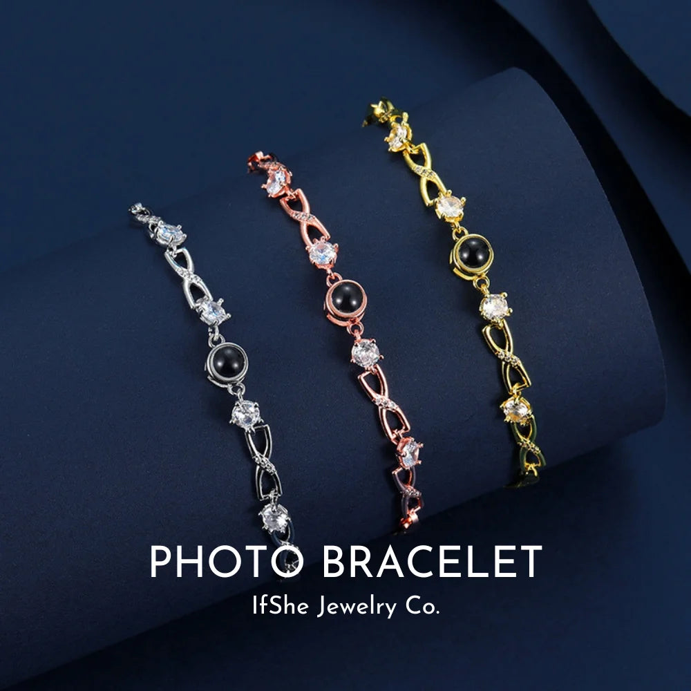 Bracelet with Picture Inside, Photo Bracelet, Picture Bracelet, Photo Projection Bracelet, Personalised Photo Bracelet, Bracelet with Photo Inside