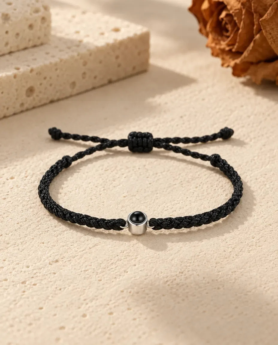Personalised Photo Projection Bracelet - in black