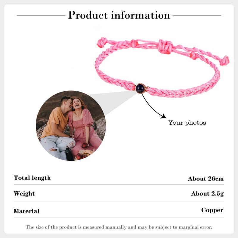 Braided Rope Photo Projection Bracelet