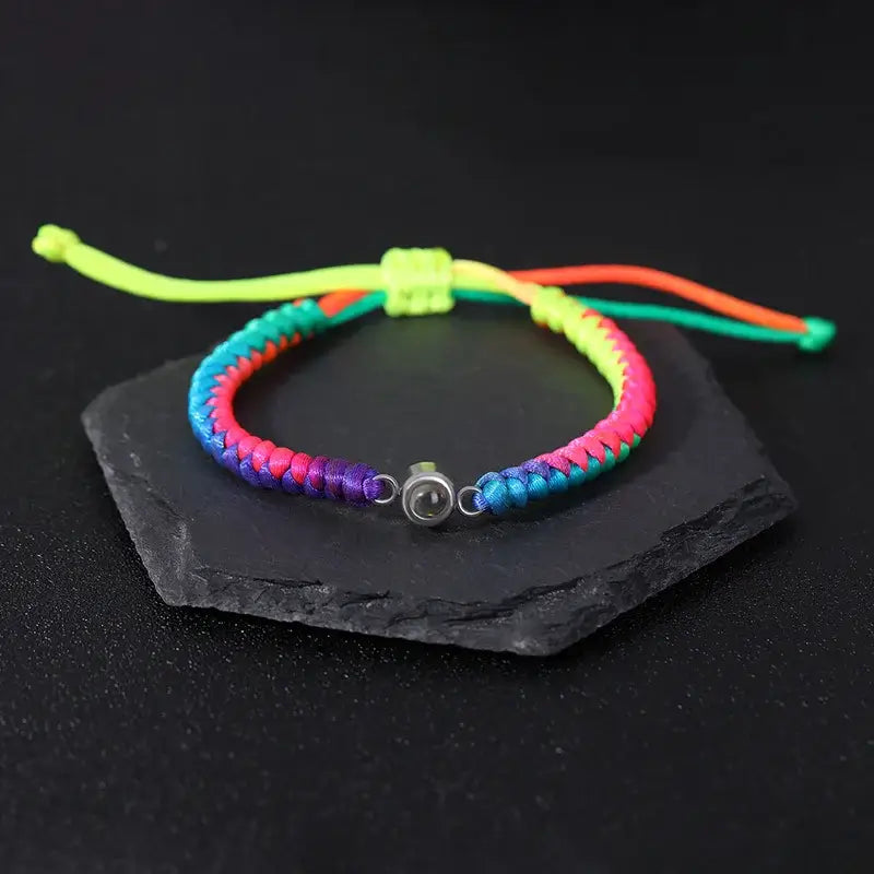 Photo Bracelet | Braided Rope Projection Bracelet with Picture Inside