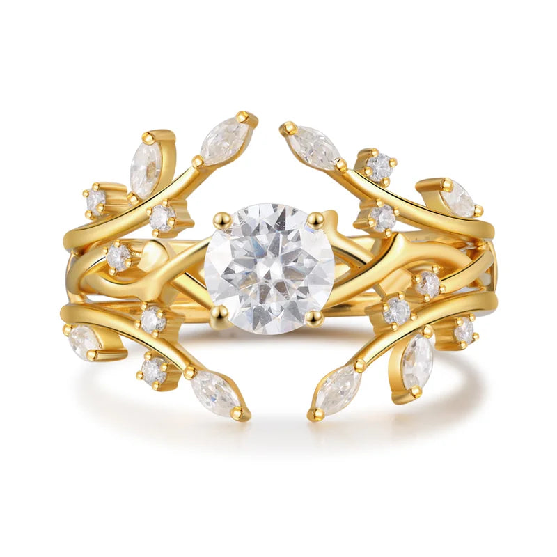 Branch Bridal Moissanite Two Rings Set