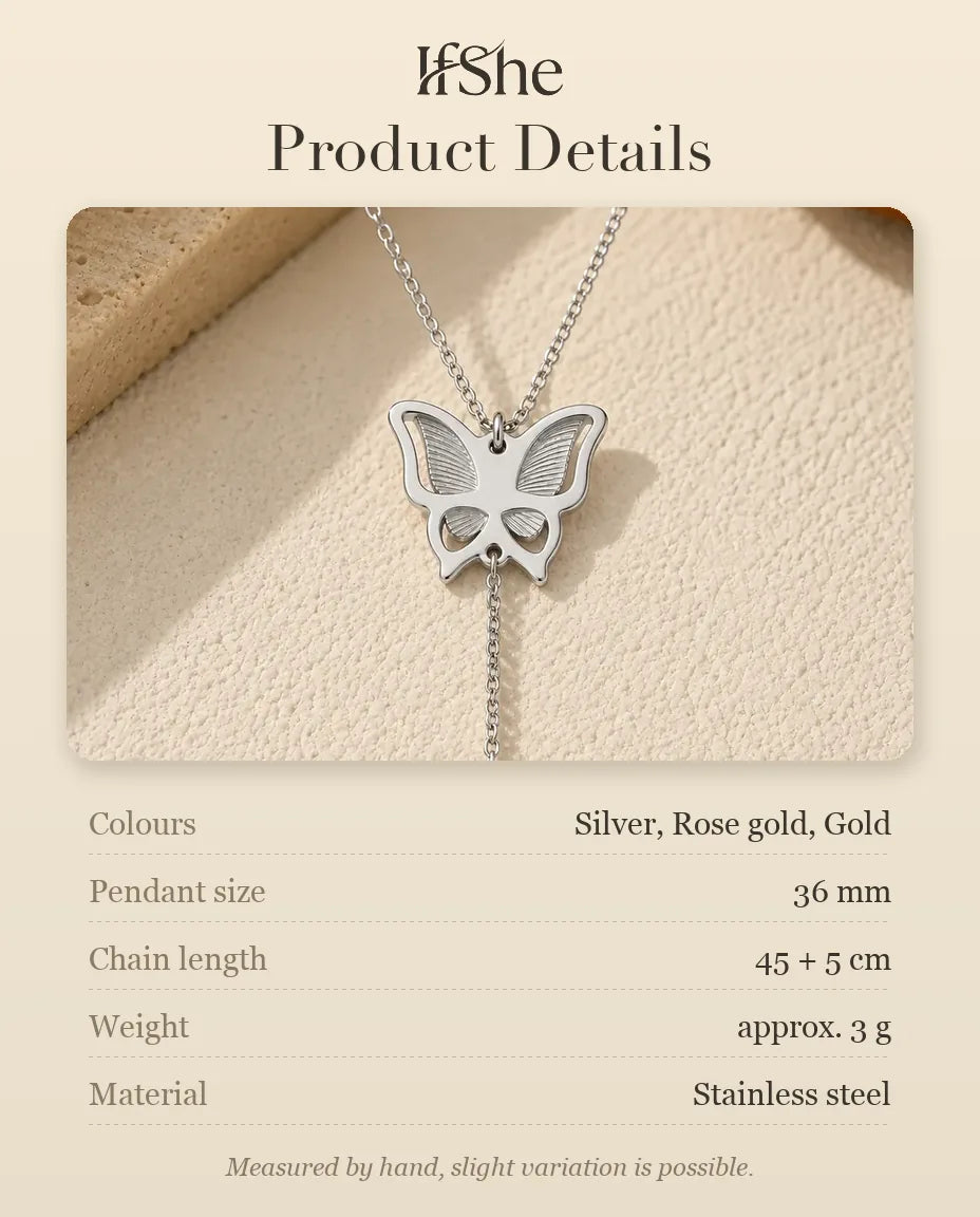 Personalised Butterfly Photo Projection Necklace - size and material details