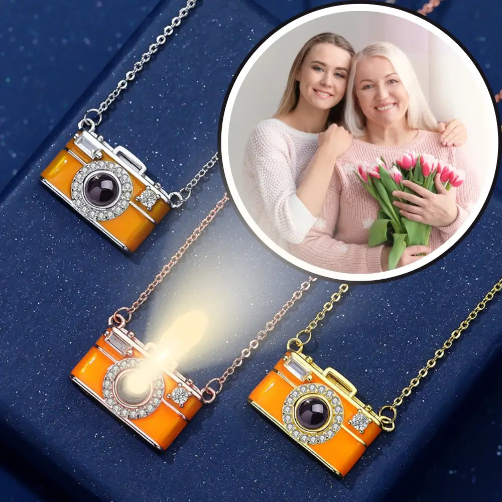 Camera Pendant Photo Projection Necklace, Necklace with Picture Inside