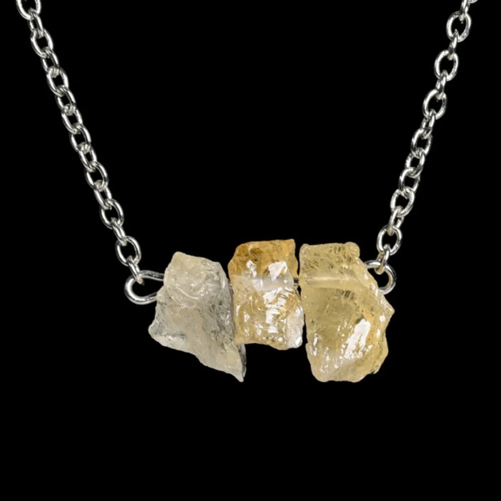 Raw citrine stone necklace clearance