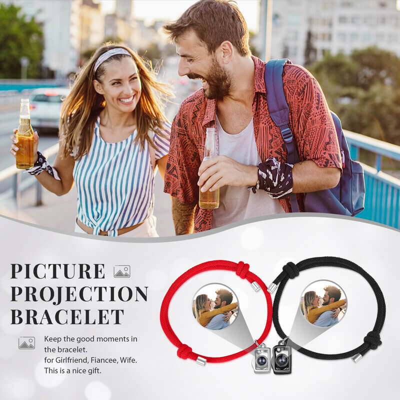 Couple Photo Projection Bracelet Camera Charms
