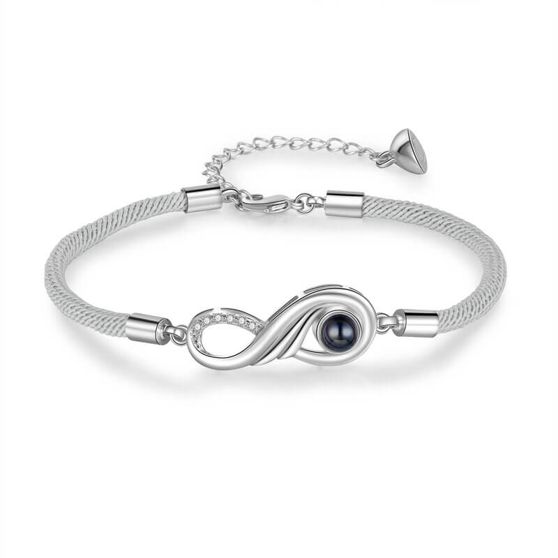 Couple Photo Projection Bracelet Infinity Charms