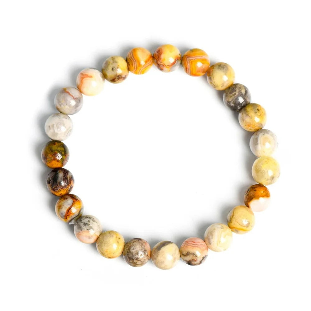 Crazy Lace Agate Healing Crystal Bracelet 8mm - Joy & Optimism