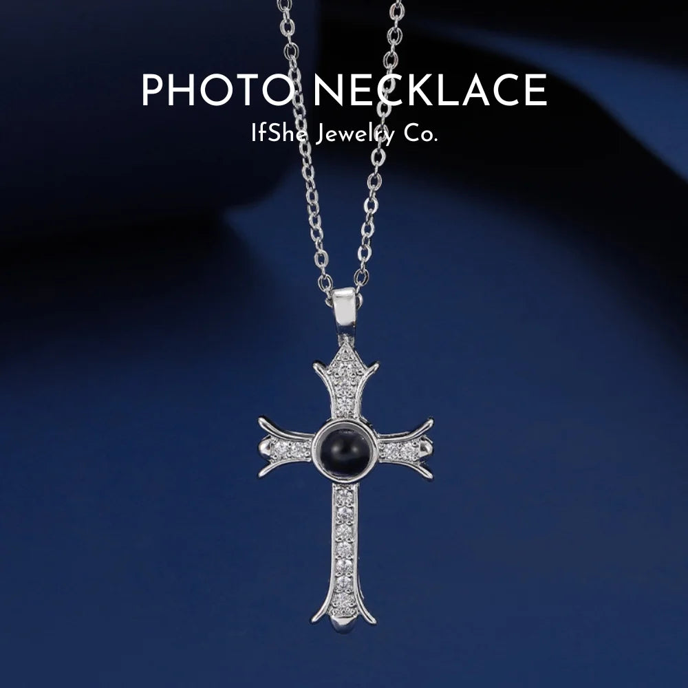 Cross Pendant with Picture Inside