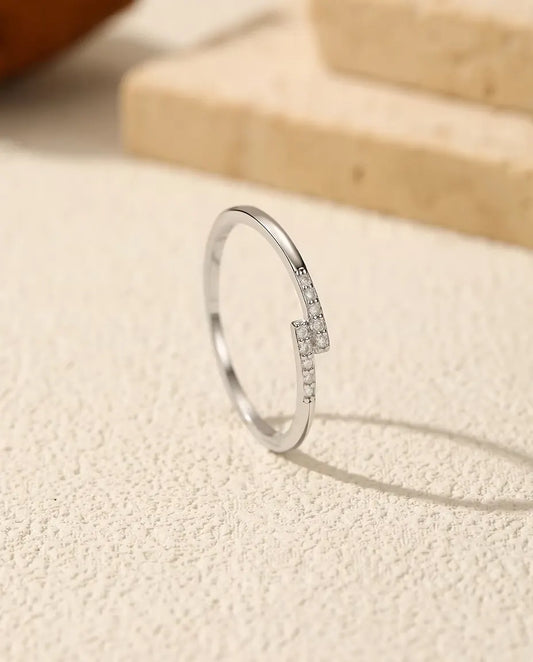 Crossover Moissanite Pave Ring