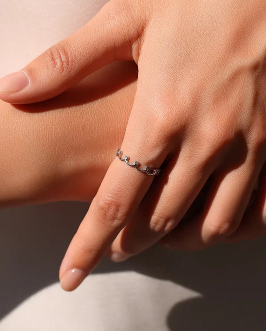 Crown Moissanite Stacking Ring