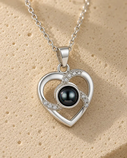 Personalised Photo Projection Necklace with Picture Inside - close-up of the projection charm