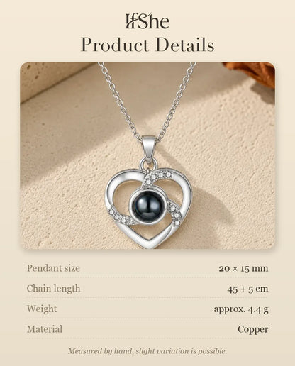 Personalised Photo Projection Necklace with Picture Inside - size and material details
