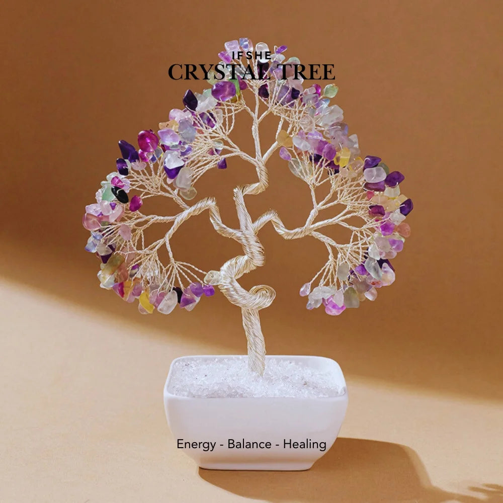 Crystal Tree – Aquamarine, Amethyst, Rose Quartz, Opalite