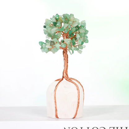 Green Aventurine Crystal Tree with Crystals