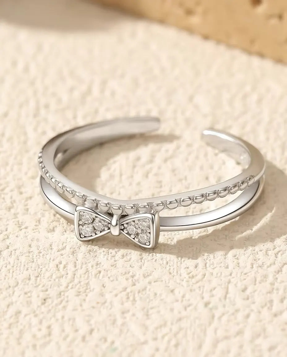 Cubic Zirconia Bow Ring