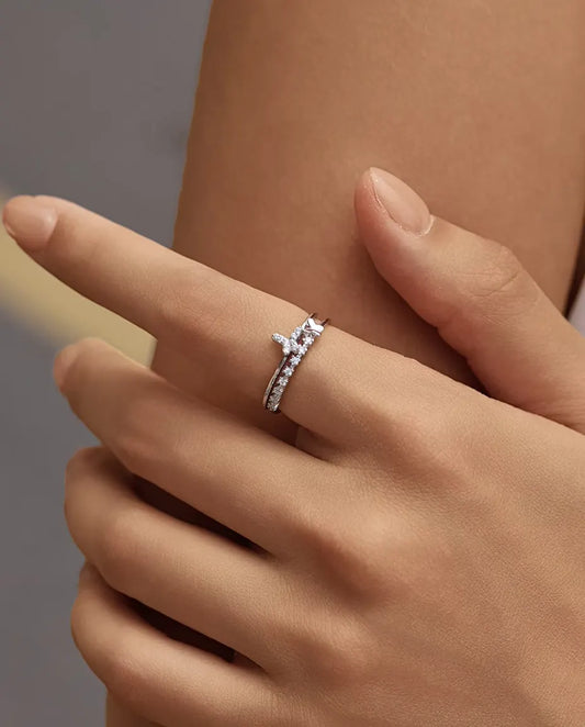 Cubic Zirconia Butterfly Ring